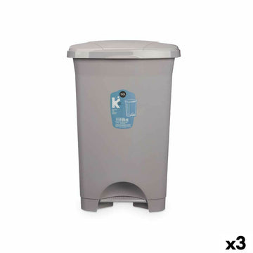 Pedal bin Grey Plastic 50 L (3 Units)