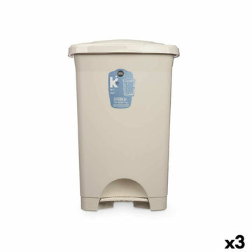 Pedal bin Beige Plastic 50 L (3 Units)