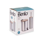 Bath Set Silver Bamboo Stainless steel polypropylene 2 Pieces (6 Units)