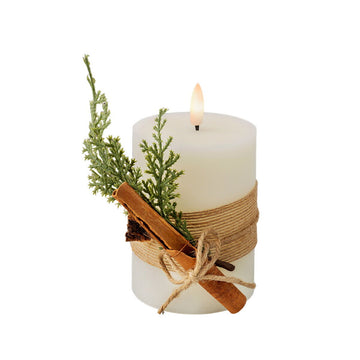 LED Candle Lumineo White Beige ø 7,5 x 13 cm (AA)