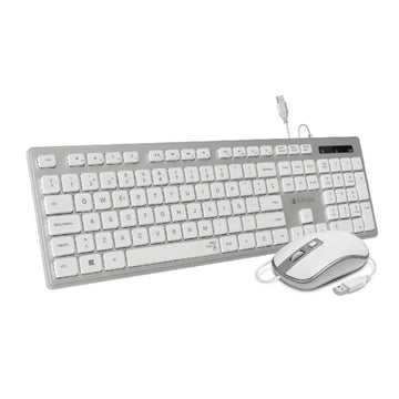 Keyboard and Mouse Subblim SUBKBC-CEKE60 Silver Spanish Qwerty