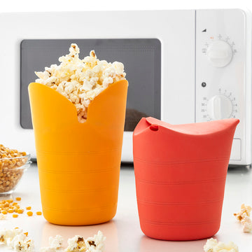 Zusammenklappbare Popcorn Poppers aus Silikon Popbox InnovaGoods (2er Pack)