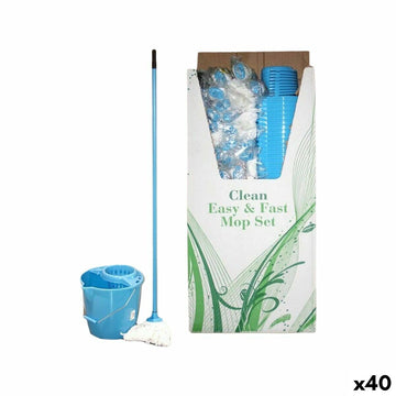 Mop and bucket set La Mopperia Azul Blue (40 Units)