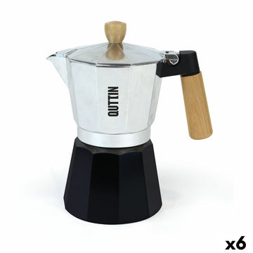 Italian Coffee Pot Quttin Aluminium 6 Cups (6 Units)