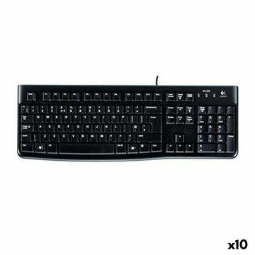 Keyboard Logitech K120 Black Spanish Qwerty (10 Units)