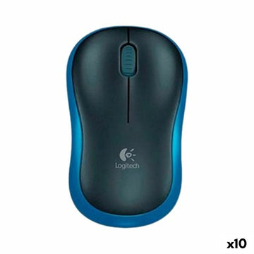 Wireless Mouse Logitech M185 Blue 1000 dpi (10 Units)