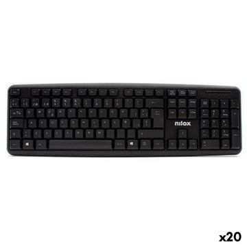 Keyboard Nilox Black Spanish Qwerty (20 Units)