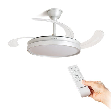 LED Ceiling Fan with 4 Retractable Blades InnovaGoods 80 W Ø49-104 cm Silver (Refurbished A)